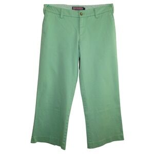 Vineyard Vines Womens 2 Mint Green Wide Leg Crop Pants Stretch Cotton Chinos